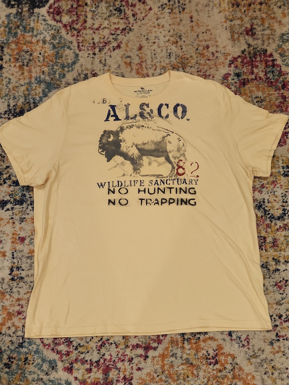 American Living Yellow Graphic Short-Sleeve Tee - Wildlife Buffalo Print